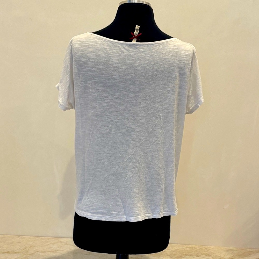 Stradivarius from France White “YOU” Floral Graphic Tee – Size S runs big  M - Picture 3 of 6